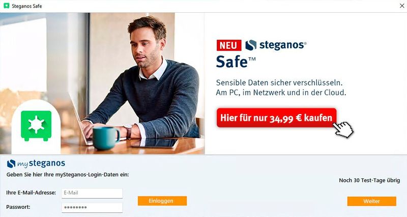 Steganos Daten-Safe ermöglicht die Verschlüsselung einzelner Dateien, Verzeichnisse und ganzer Laufwerke. (Bild: Joos – Steganos)