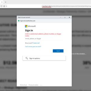 Eine Browser-in-the-Browser-Darstellung simuliert ein Microsoft-365-Anmeldefenster.(Bild:  Kaspersky)