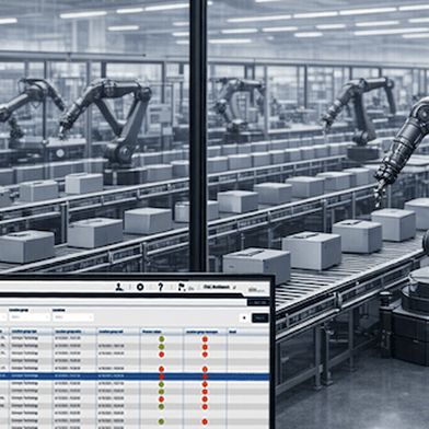 KI treibt die Dark Factory voran und macht intelligente Produktionssteuerung möglich, wobei das MES als unverzichtbare Grundlage den detaillierten Produktionskontext liefert, der für verlässliche Analysen, Ursachenforschung und Assistenzsysteme nötig ist. (Bild: Bildkomposition iTAC)