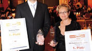 Elli Roderburg-Schnierle ist die Kfz-Unternehmerin des Jahres 2009. Andreas Peter ist die vielversprechendste Nachwuchsführungskraft. Beide Preisträger sind Mercedes-Benz-Partner. (Archiv: Vogel Business Media)
