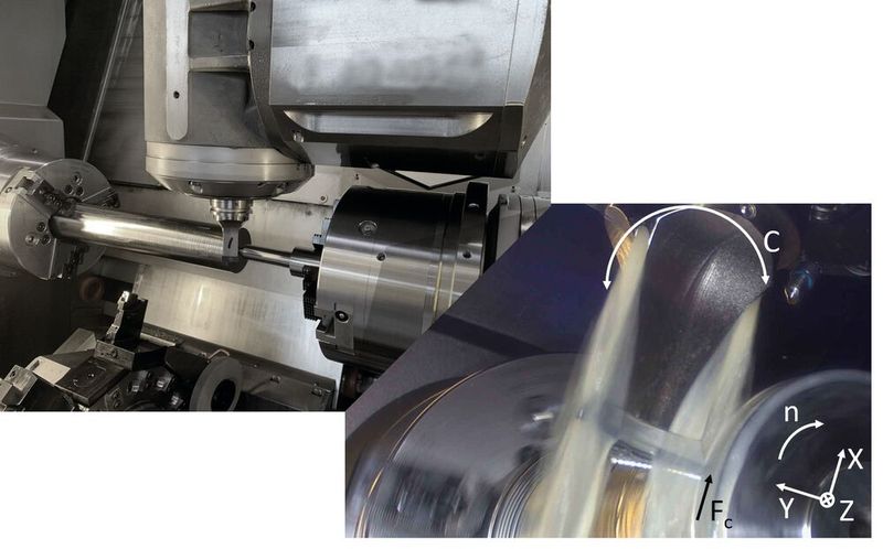 Aus der Forschung am ISF TU Dortmund: Einsatz eines hochdynamischen Drehverfahrens auf einem Drehfräszentrum. (Bild: ISF TU Dortmund)