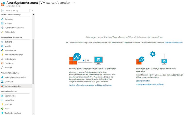 Das automatische Starten und Herunterfahren von VMs lässt sich mit Azure Automation ausführen.  (Bild: Joos)