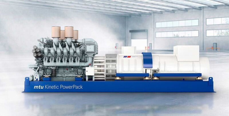 Die „MTU Kinetc Power Packs“ kombinieren die Funktion der unterbrechungsfreien Stromversorgung mit einer Notstromversorgung über Schwungmassenspeicher und moderne Dieselmotoren, um eine kontinuierlich hohe Energiequalität ohne parasitären Energieverbrauch zu gewährleisten.