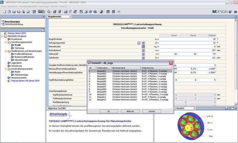 Die grafische Benutzeroberfläche der Berechnungs-Software für Getriebe. (Archiv: Vogel Business Media)