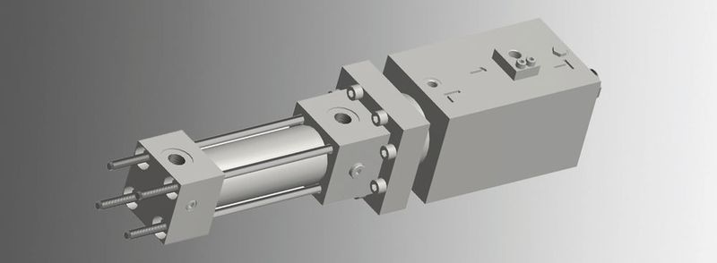 Die Einheit fixiert bei entsprechender Auslegung die Kolbenstange des Zylinders sicher und hält ihn ohne hydraulischen Druck. (Hydropneu)