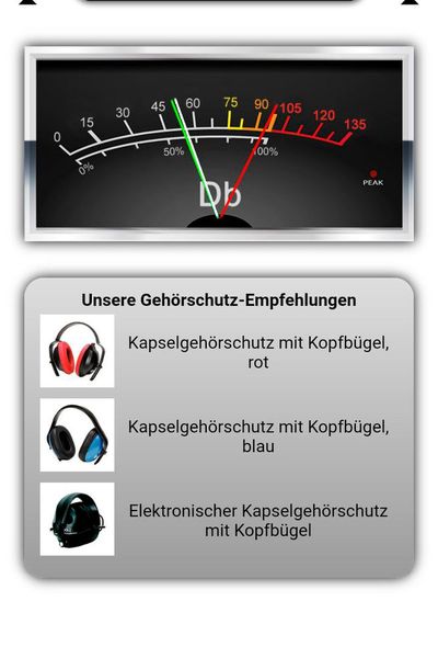 Ein (nicht geeichtes) dB-Meter warnt, wenn es zu laut wird. (Bild: Holz / »kfz-betrieb«)