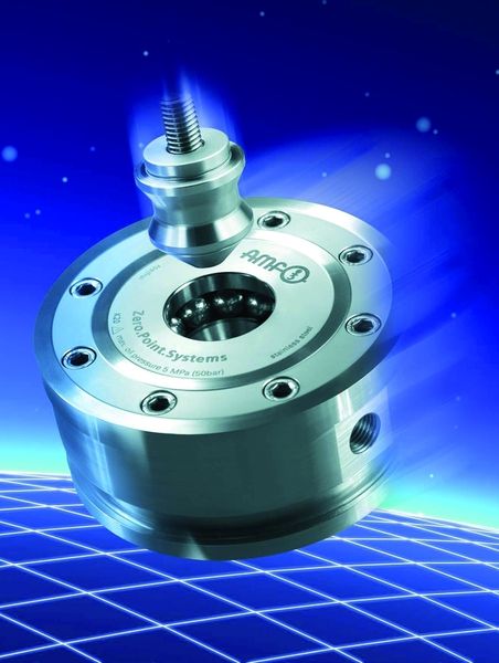 Das Nullpunktspannsystem Zero Point reduziert die Rüstzeiten beim Spannen und ermöglicht das automatische und sichere Handhaben von Werkstücken. Bild: AMF (Archiv: Vogel Business Media)