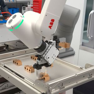 Die Omnivance-Zelle kann den manuellen Zeitaufwand bei repetitiven  Maschinenbeschickungsaufgaben um bis zu 60 Prozent reduzieren. (Bild:  ABB)