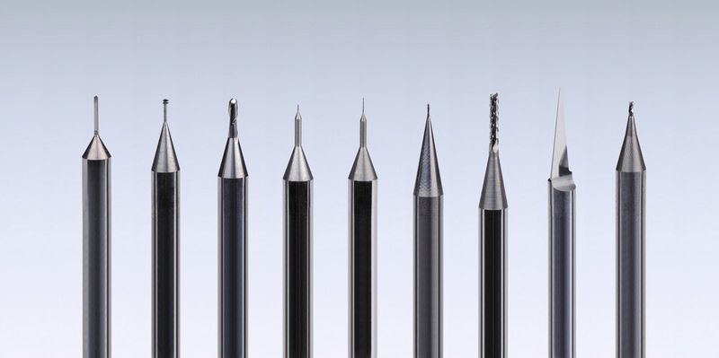 Bild 2: Eine Auswahl an Mikrowerkzeugen von 0,03 bis 2,0 mm Durchmesser, die mit der Rollomatic Grindsmart Nano 6 hergestellt werden können. (Bild: Rollomatic)