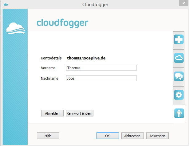 Während der Einrichtung kann auch die E-Mail-Adresse anderer Teammitglieder angegeben werden. Diese können sich bei Cloudfogger registrieren, sodass die Anwender Daten untereinander freigeben können. In der Verwaltungsoberfläche lassen sich später weitere Benutzer einladen. (Bild: Thomas Joos)