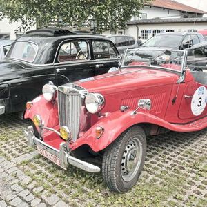 Sonnenschein war genau das richtige Wetter für den MG TD (Baujahr 1953).(Bild:  Zietz)