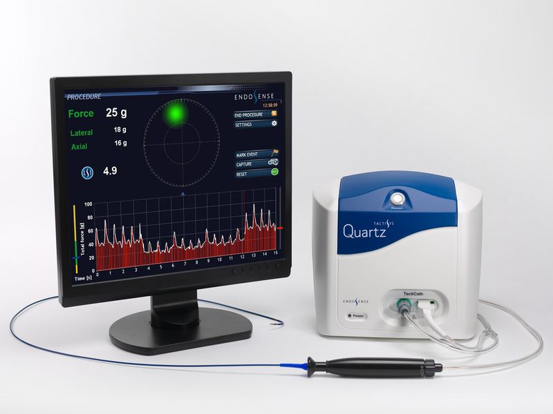 Der Tacticath, ein Ablationskatheter mit Drucksensor. Er hat eine CE-Zertifizierung und wird bereits in Europa vertrieben. (Bild: Endosense)