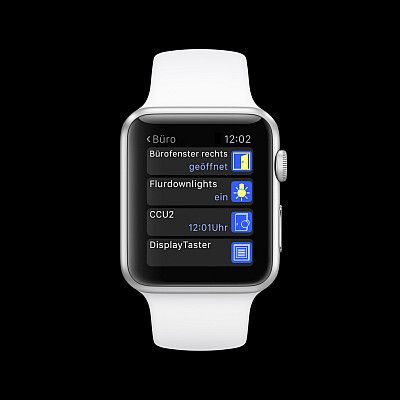 eQ3 - Apple Watch steuert jetzt auch Homematic: Mit der neuen Apple Watch App ist es nun möglich, die Geräte des Homematic Smart Home-Systems von eQ-3 direkt über die Apple Watch zu steuern. Die Apple Watch App wurde vom Homematic-Partner Penzler Software entwickelt und ist Bestandteil der pocket control HM App. Nutzer des Homematic-Systems können ihre Geräte nun noch bequemer und direkt über ihre Apple Watch steuern. (Bild: eQ3)