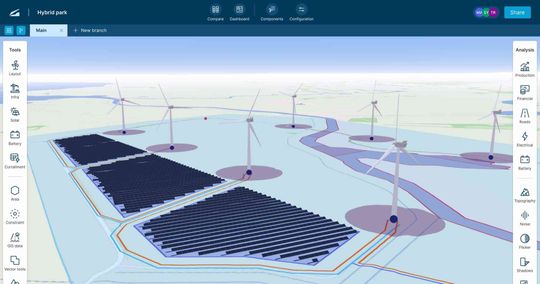 Die über die Vind AI Plattform erstellten Karten, Visualisierungen und Projektdarstellungen fließen in Präsentationen, Entscheidungsgrundlagen und Dokumentationen ein. Das Finanzteam kann wichtige Kennzahlen direkt auf Basis der in der Plattform hinterlegten Projektdaten berechnen. (Bild:  Vind AI)