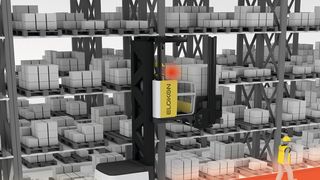 „Eloprotect“ erkennt Hindernisse über zwei Lasersensoren, eine Auswerteelektronik errechnet dann deren Position. (Elokon)