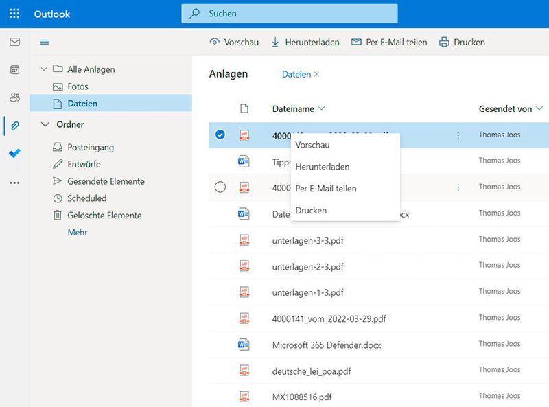 Auf die Dateianlagen in Outlook Web App zugreifen. (Joos)