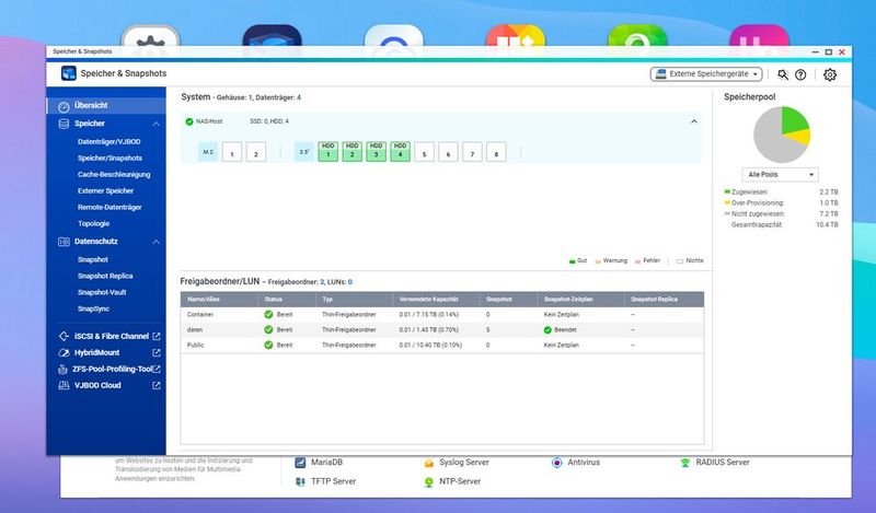 File Station 6 greift ebenfalls auf die Speicherpools und Volumes zu, die über Speicher & Snapshots definiert werden. (Bild: Joos – QNAP)