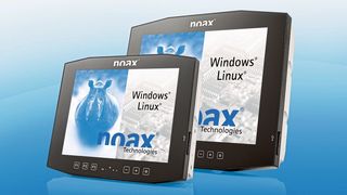 Die robusten Compact PCAP Multi-Touch-Industrie-PC C12P und C15P für den anspruchsvollen Industrieeinsatz in Produktion, Lager und Logistik. (Noax)