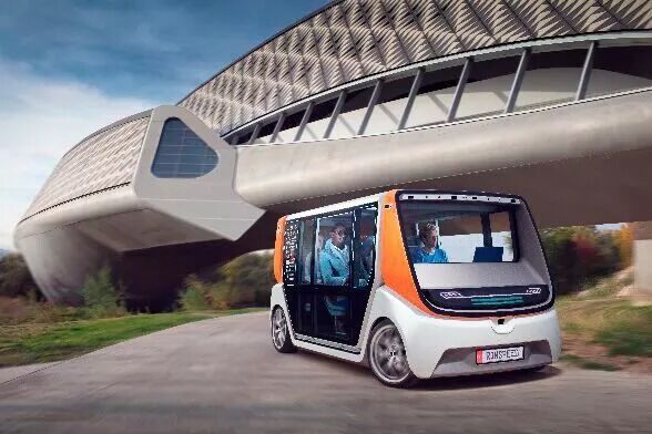 Rinspeed stellt auf der CES 2020 ein neu entwickeltes Konzeptfahrzeug vor, mit über 30 additiv gefertigten Innen- und Außenteilen. Der sogenannte Metrosnap soll die Zukunft der Mobilität darstellen - elektrisch, modular und autonom. (Rinspeed)