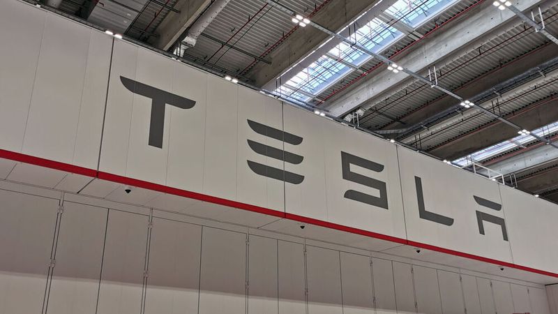 Die Produktion in der Tesla-Fabrik in Grünheide läuft wieder. Vor den Werkstoren laufen gleichzeitig die Proteste gegen eine Erweiterung weiter.(Bild:  Otto – VCG)