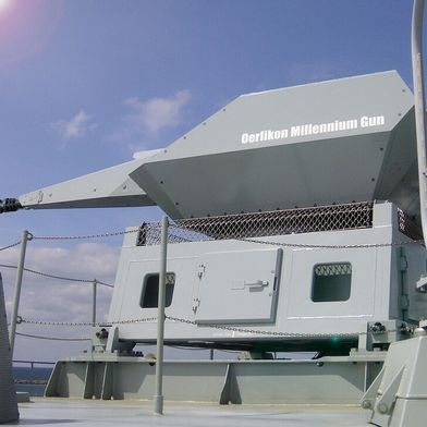 Until now, Rheinmetall has primarily equipped warships with laser systems and cannons, such as the Oerlikon Millennium Gun for fast surface targets. Now, however, the Düsseldorf (Germany) -based defence company wants to build entire ships, as it is allowed to take over NVL ... (Image:Rheinmetall Air Defence AG)