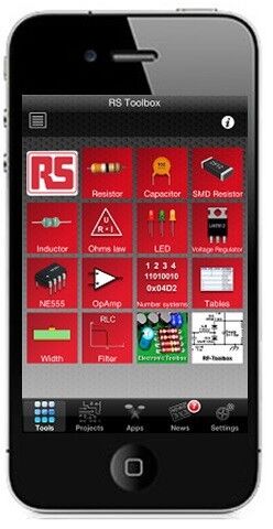 Toolbox App für iOS: Verschiedenste nützliche Werkzeuge erleichtern Entwicklern die Arbeit (Bild: RS Components)