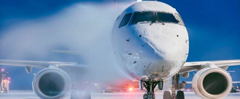 Aircraft de-icing fluids based on propylene glycol play an important role in providing safe, uninterrupted, and timely air travel during inclement conditions.  (Adobe Stock / chalabala)