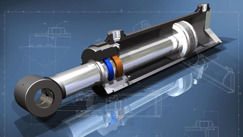 Platz 2: Pneumatikzylinder – Aufbau, Funktion, Anwendung – Pneumatikzylinder sind äußerst robuste und mittels Druckluft betriebene Arbeitszylinder. (Bild: José-Loyer-72 - stock.adobe.com)