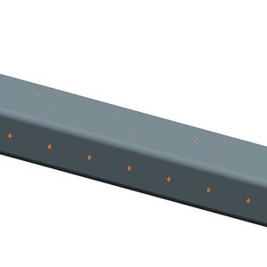 Bild 2: Für die Dämpfungsmessung verwandtes Halbzeugprofil (DIN EN 10210 – 160x80x4, Länge 1 m) mit eingeschweißten Schubankern für Formschluss.