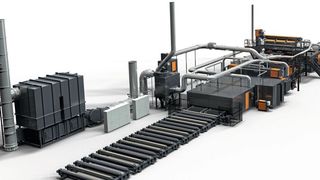 With its 75 meters in length and a production volume of 122,000 tons per year, the preservation line KON 47/3-HD is a powerhouse. (Image:Rösler)