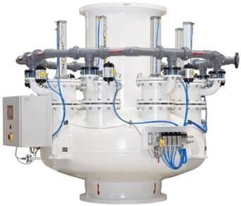 Filtereinheit aus acht Sieben mit Reinigungsmechanismen (Bild: SAB)