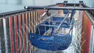 Die Technologie erzeugt mit ihrer modularen Anodensteuerung ein mit der Karosse mitlaufendes Spannungsprofil im Tauchbad. (Foto: Dürr)