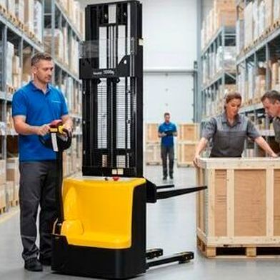 Auf engen Ladeflächen (oder auch, wie hier, im Gang) können 600 oder 800 Millimeter Gabellänge einen erheblichen Unterschied beim Manövrieren machen. (Bild: Oswald Transportgeräte)