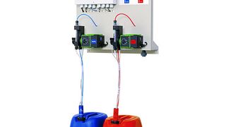 Chlordioxid-Desinfektion ist eine mögliche Maßnahme zur Minimierung von Legionellen im Wasser. Im Bild eine Anlage der Baureihe Oxiperm Pro von Grundfos. Bild: Grundfos (Archiv: Vogel Business Media)