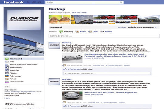 Auf www.facebook.com/duerkop.de zählt die Unternehmensgruppe aktuell 432 Fans. (Archiv: Vogel Business Media)