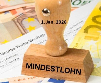 Am 1. Januar 2026 steigt der Mindestlohn um über einen Euro pro Stunde an. Viele Unternehmen wollen darauf mit Jobabbau und/oder Investiotionsstopps reagieren. Die Gewerkschaften halten das für überzogen ...(Bild:  Konjunkurcheck)