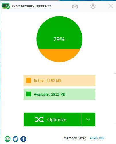 Wise Memory Optimizer kann direkt nach dem Start schnell und einfach den Arbeitsspeicher in Windows optimieren. (Joos (Screenshot))