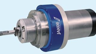 Bild 1: Beispielhafte Ausführung des Motorspindel-Schutzsystems mit Motorspindel.  (Bild: Jakob)