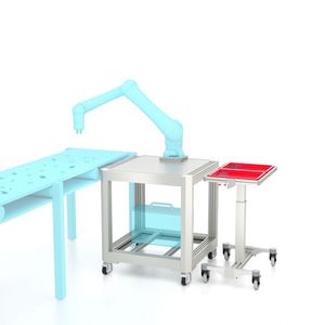 The frame serving as a Cobot-stand from Item is not only compatible with many components from the system kit, but can also be used in a modular and flexible manner.(Image: Item)