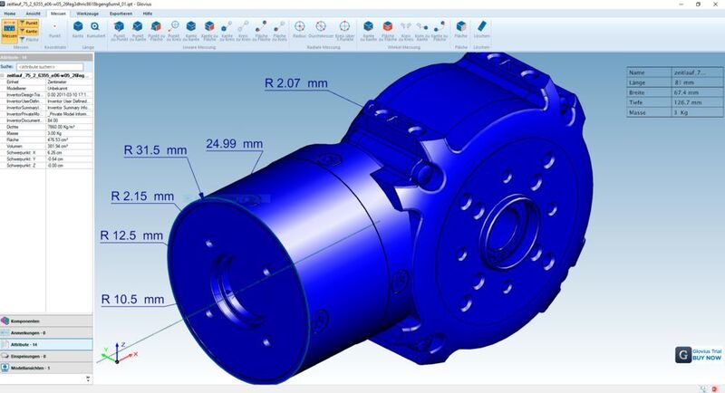 Der CAD-Viewer Glovius zeigt Einzelteile und Baugruppen der verschiedenen Formate an.  (DataCAD Software & Services)