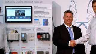V.l.n.r.: Erich Barnstedt (Principal Software Engineer, Azure IoT, Microsoft Corporation), Jason Zanders (Vice President Azure, Microsoft Corporation) und Stefan Hoppe (Vice President, OPC Foundation) (Bild: OPC-UA)