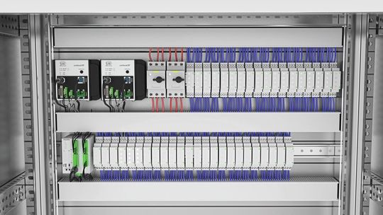 Bild 3: Dank der kompakten Bauform lassen sich die confocalDT IFC2412 und IFC 2417 Controller in bestehende Anlagen und Systeme integrieren und einfach an einer Hutschiene im Schaltschrank montieren.(Bild:  MICRO-EPSILON MESSTECHNIK)