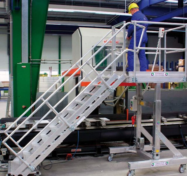 Bild 1: Elektrisch verstellbare Arbeitsbühne mit Teleskoparm für die Maschinen-Wartung. (Archiv: Vogel Business Media)