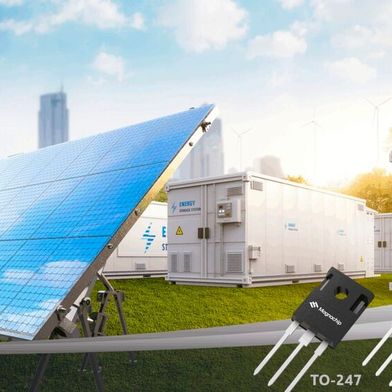 High-efficiency IGBTs support power conversion in solar inverters and energy storage systems by reducing losses and improving system performance. (Source: Magnachip)