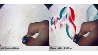 Die 4,2-MP-Bildauflösung bei der Phantom T4040 von HS Vision kann die Größe und Geschwindigkeit der Aerosoltröpfchen und der exakte Ablauf der Zündung und das Verhalten der Flamme eines Feuerzeugs eingefangen werden.  (Bild: HS Vision)