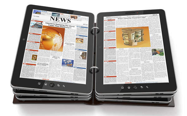 Zeitungen können über das iPad gelesen werden – die Medien-Revolution ist in vollem Gange. Doch welche Auswirkungen hat dies auf unser Verhalten? (Bildquelle: Fotolia © Maksym Yemelyanov)