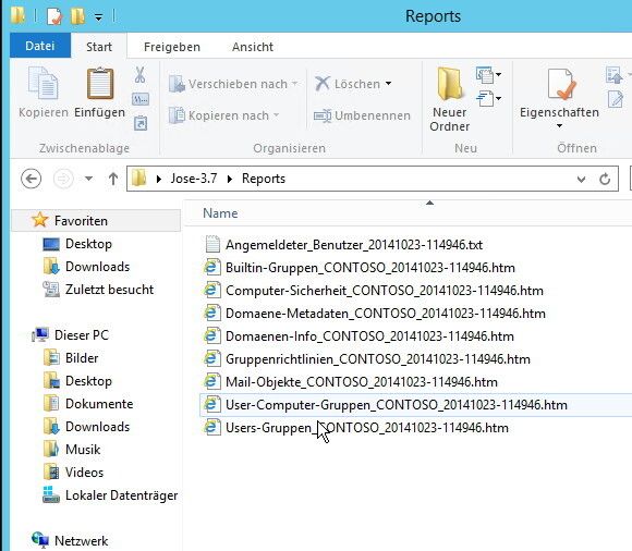 Abbildung 16: Die Berichte werden als HTML-Datei gespeichert und lassen sich mit jedem Browser lesen. (Bild: Joos)