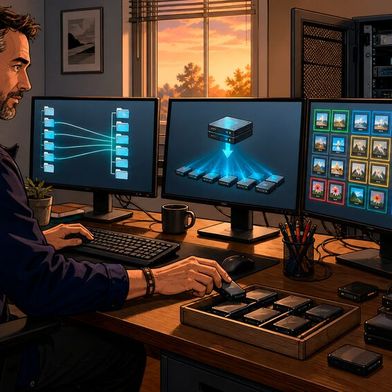 Mit ByteSync lassen sich Ordner abgleichen, Datenbestände sichern und doppelte Dateien aufspüren. (Bild: KI-generiert)