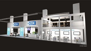 Visualisierung des ZDK-Stands in Halle 9: offen zu allen Seiten und viele Infos auf zwei Etagen. (Bild: ZDK)