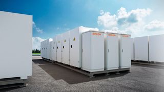 Das Bild zeigt eine modellhafte Darstellung eines Großspeichersystems von Intilion.  (Bild: Intilion AG)